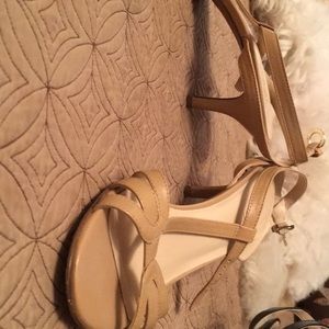 T strap ankle sandal.